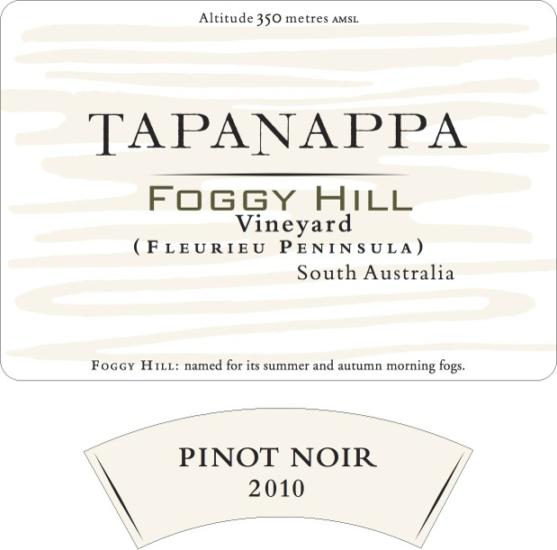 Tapanappa Foggy Hill Vineyard 2012 Pinot Noir label